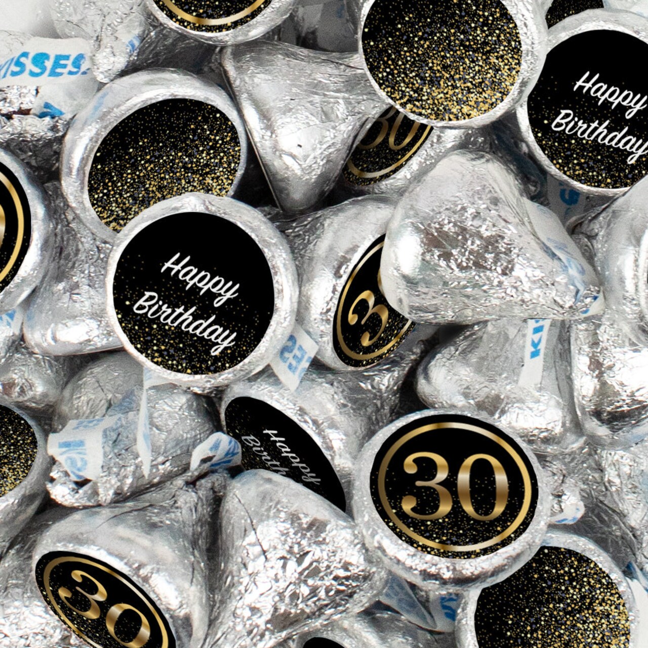 85 Pcs 30th Birthday Candy Chocolate Party Favor Hershey's Kisses Bulk (14.4oz)